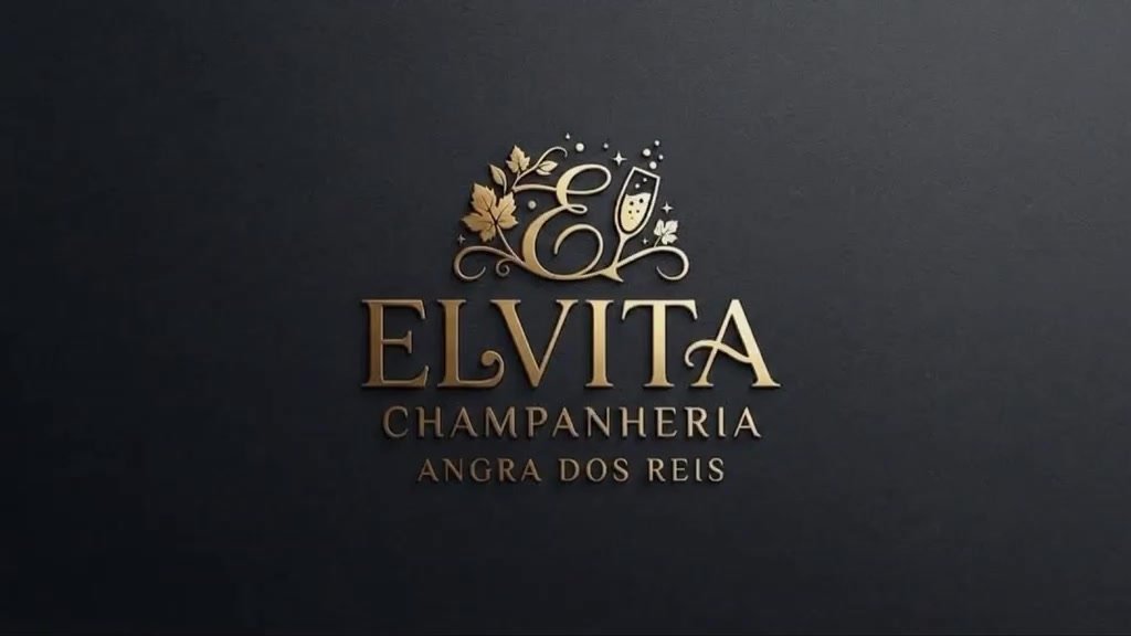 Cartão final com a marca Elvita Champanheria, Angra dos Reis