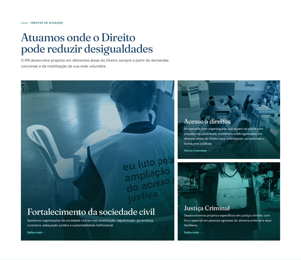 Home: frentes de atuação
